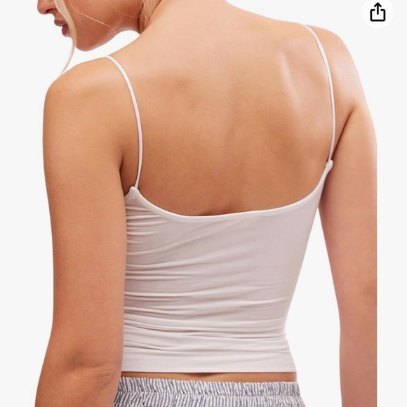 Free People Women's Anywhere Anytime Tank white large built in bra - Picture 4 of 10